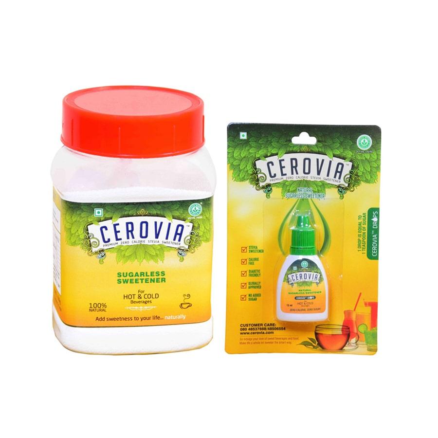 Cerovia Stevia Powder  (100 G)+ Cerovia Stevia Liquid -15 ML(300 Drops)